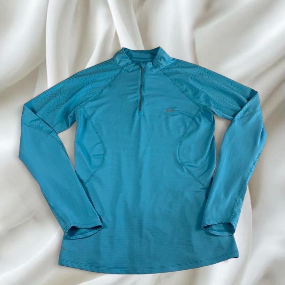 Nike teal 3/4 zip workout long sleeve y2k vintage athletic women's medium